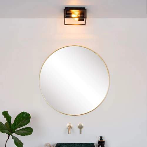 Lucide CARLYN - Lámpara de techo Baño - 2xE14 - IP54 - Negro - ambiente 1